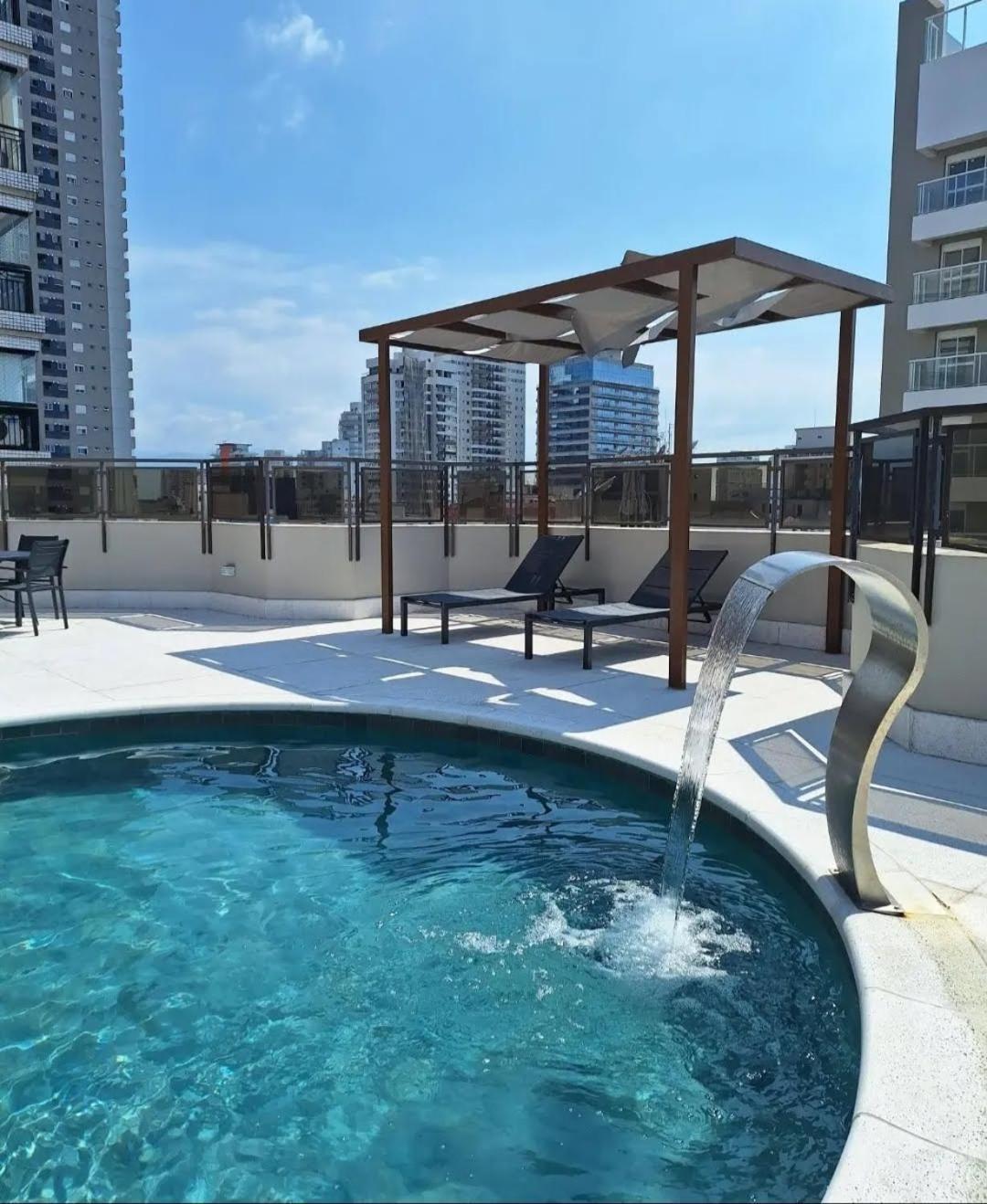 Lindo Flat No Edificio Cosmopolitan, Com Garagem E Piscina Apartment Santos  Exterior photo